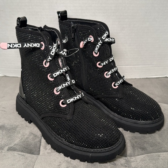 DKNY Girls Ava Speed Moto Sparkle Boots Size 4 NWOT - Picture 2 of 14